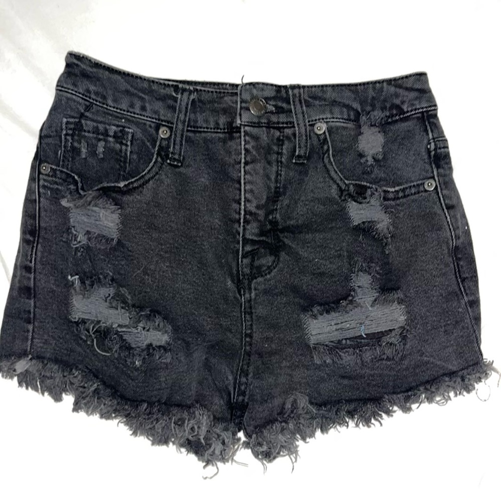 Mossimo Supply black high rise distressed shorts